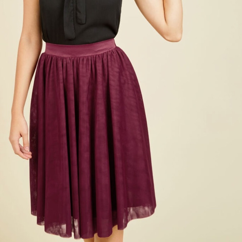 Modcloth Tulle of the Trade A-Line Skirt